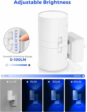 Night Light Bluey Night Light Blue Night Lights Plug into Wall Light Sensor Dimmable Night Light Calm Blue Night Light for Christmas Holiday Bedroom Hallway 2 Pack 2