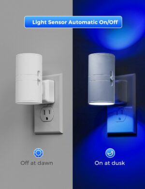 Night Light Bluey Night Light Blue Night Lights Plug into Wall Light Sensor Dimmable Night Light Calm Blue Night Light for Christmas Holiday Bedroom Hallway 2 Pack 3