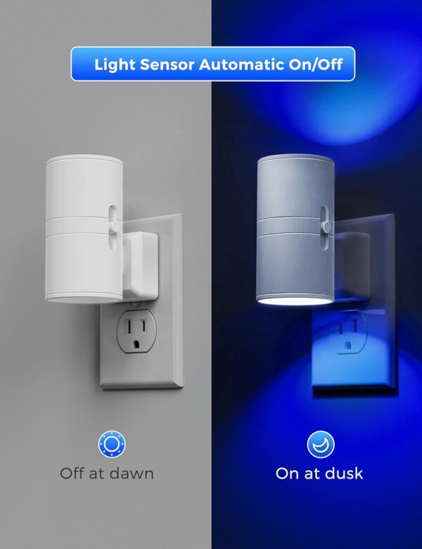 Night Light, Bluey Night Light, Blue Night Lights Plug into Wall, Light Sensor, Dimmable Night Light, Calm Blue Night Light for Christmas, Holiday, Bedroom, Hallway, 2 Pack