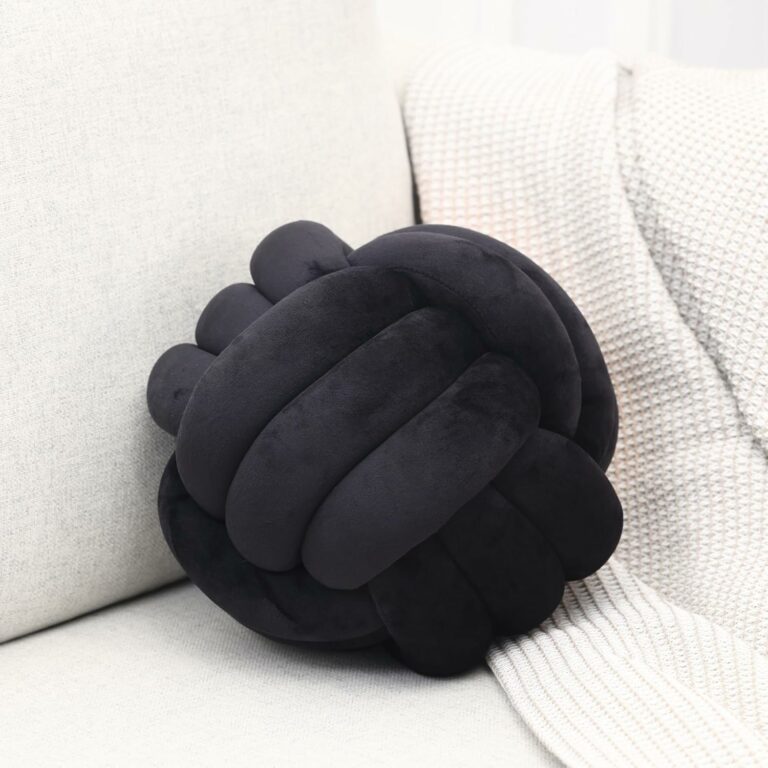 Petrella Knot Pillow Throw Pillows Ball Round Cute 2