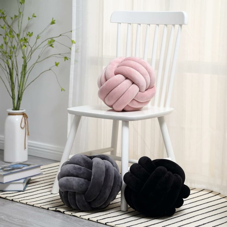 Petrella Knot Pillow Throw Pillows Ball Round Cute 3
