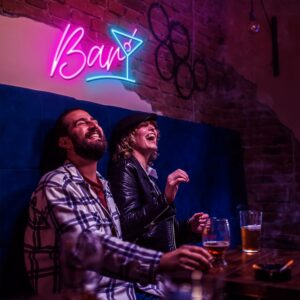 Retro Neon Bar Signs for Home Bar, LED Bar Sign for Man Cave Pub Cocktails Party (4)