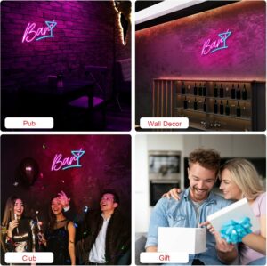 Retro Neon Bar Signs for Home Bar, LED Bar Sign for Man Cave Pub Cocktails Party (7)