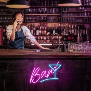Retro Neon Bar Signs for Home Bar, LED Bar Sign for Man Cave Pub Cocktails Party (8)