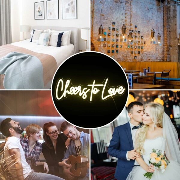 Wedding Neon Sign, Lucunstar Cheers to Love Neon Sign