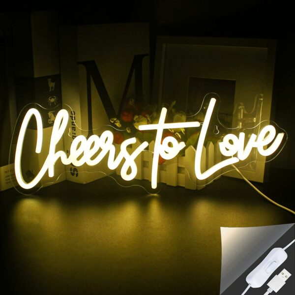 Wedding Neon Sign, Lucunstar Cheers to Love Neon Sign