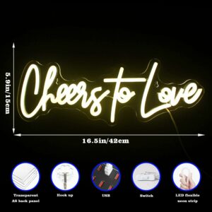 Wedding Neon Sign, Lucunstar Cheers to Love Neon Sign (3)
