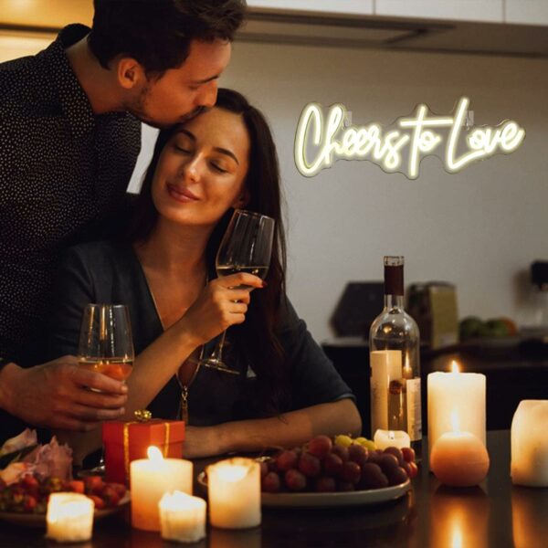 Wedding Neon Sign, Lucunstar Cheers to Love Neon Sign