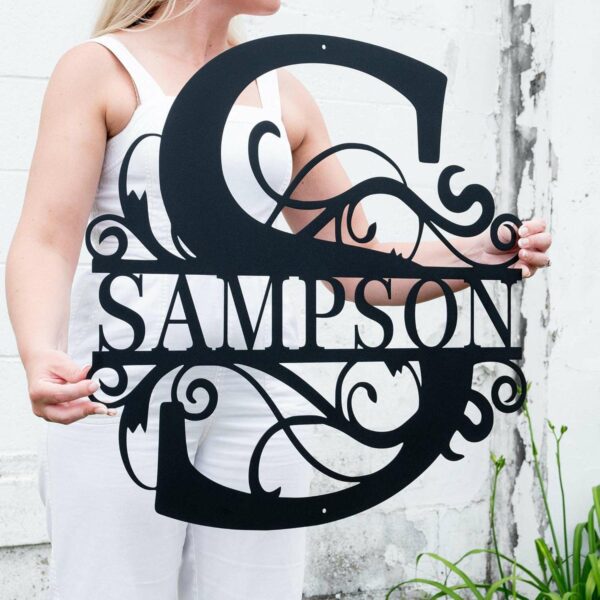 Custom Metal Signs | Metal Name Sign | Metal Wall Art | Split Letter Monogram Wall Decor | Metal Wall Art Last Name Sign | Family Name Sign | Personalized Wedding Gift | Metal Art | Outdoor Metal Sign