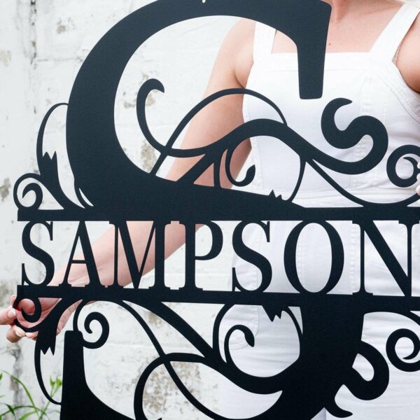 Custom Metal Signs | Metal Name Sign | Metal Wall Art | Split Letter Monogram Wall Decor | Metal Wall Art Last Name Sign | Family Name Sign | Personalized Wedding Gift | Metal Art | Outdoor Metal Sign