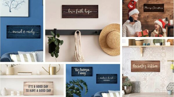 Personalized Signs for Home, Custom Sign with Any Text, 3 Sizes – 12 Background Options & 8 Fonts – Customizable Sign 11X5