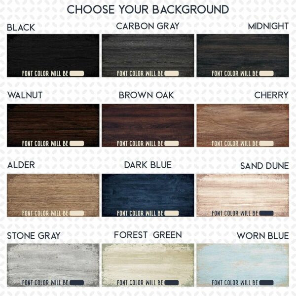 Personalized Signs for Home, Custom Sign with Any Text, 3 Sizes – 12 Background Options & 8 Fonts – Customizable Sign 11X5