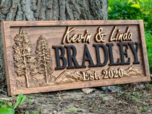 Custom Cabin Sign | Personalized Wood Sign | Cabin Decor | Mountain Decor | Man Cave Sign | Lake House Decor | Rustic Wood Sign | 3D Sign | Cottage Decor | Family Name Sign | Anniversary Gift