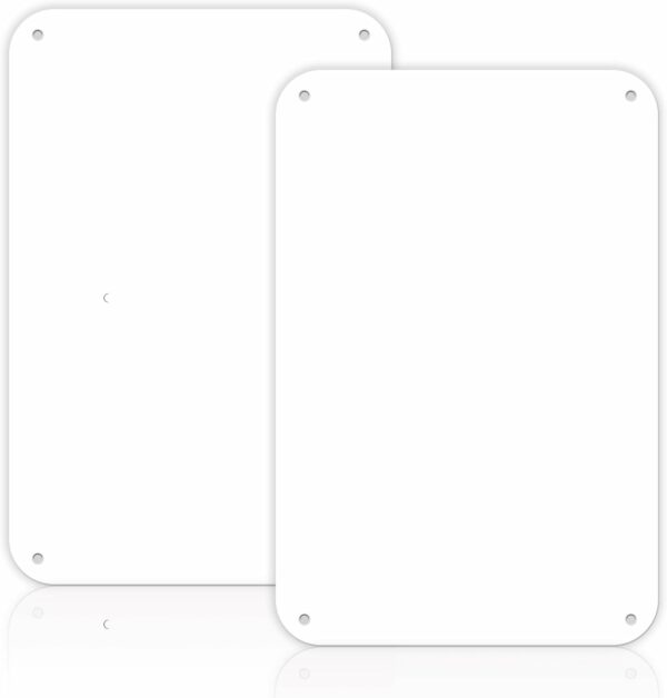 2-Pack White Blank Sign Metal, 10″x 7″ Blank Aluminum Sign for Indoor Outdoor