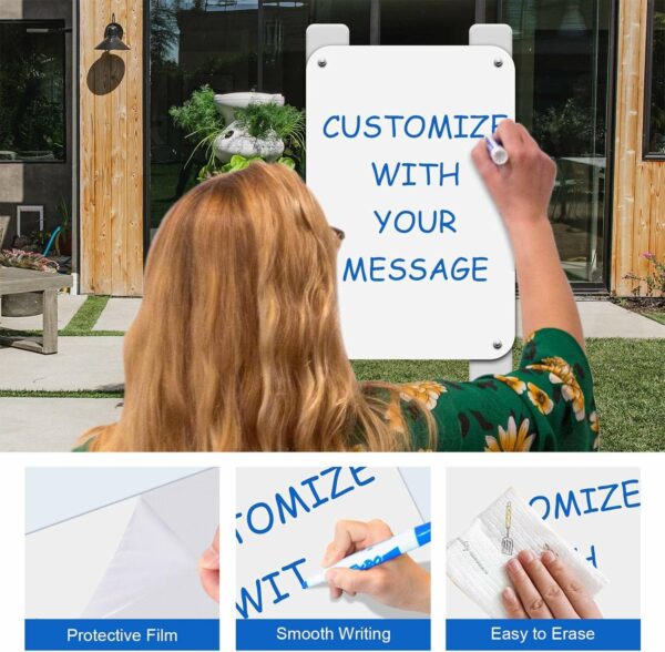 2-Pack White Blank Sign Metal, 10″x 7″ Blank Aluminum Sign for Indoor Outdoor
