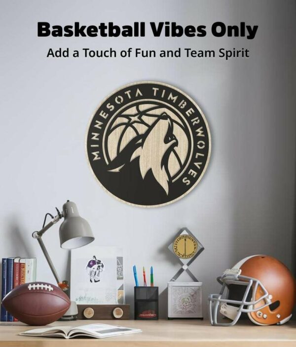 Minnesota Timberwolves Wooden Wall Decor, NBA Gift for Fans