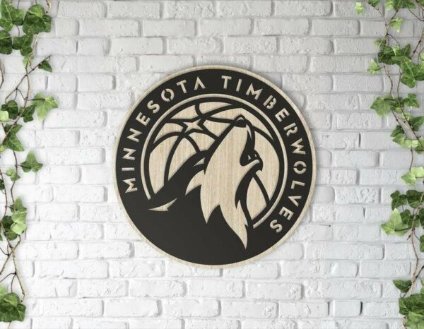 Minnesota Timberwolves Wooden Wall Decor, NBA Gift for Fans