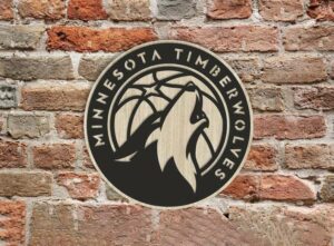 Minnesota Timberwolves Wooden Wall Decor, NBA Gift for Fans